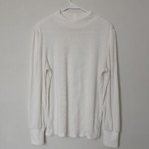 Maurices Cream Ribbed Mock Neck Sweater